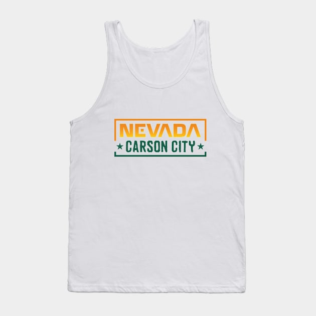 Nevada Carson City Tank Top by RetroArtCulture